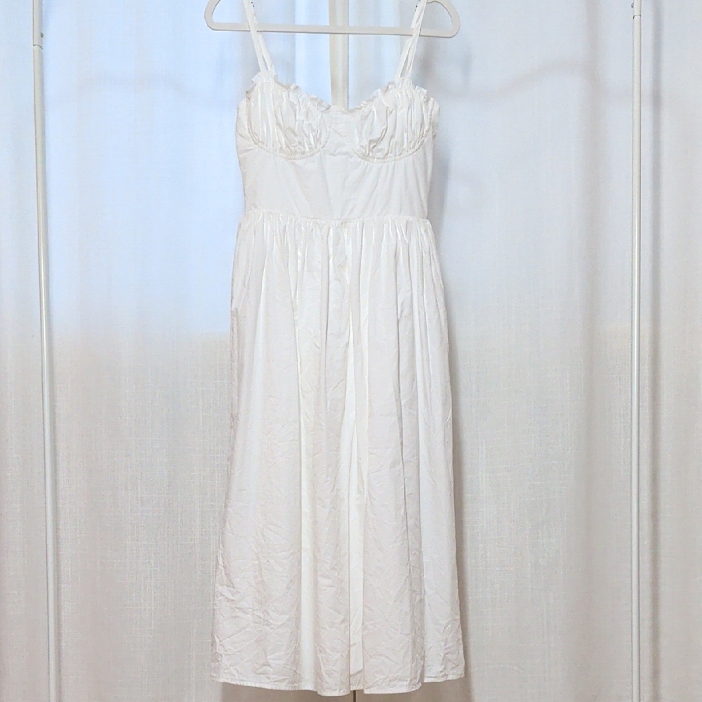 Forever 21 White Cotton Corset Dress